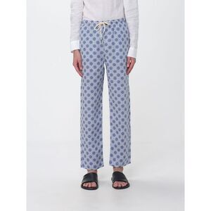 Straight-Leg Ethnic Pattern Linen Trousers Peninsula With Drawstring